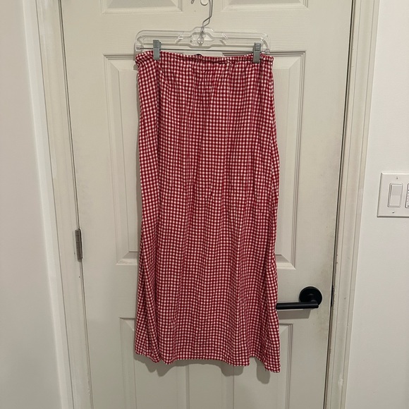 WeWoreWhat Tie Waist Red Checkered Skirt - Picture 4 of 5